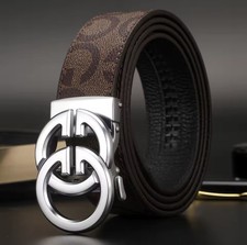 Adjustable Automatic Buckle Belt, Designer Men Jeans Strap Luxury Leather Belts