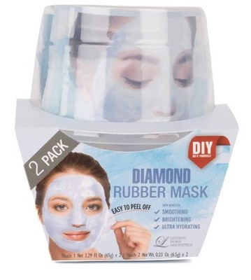 Lindsay Home Aesthetics Silver Rubber Face Mask, 2 Masks 5.04 oz
