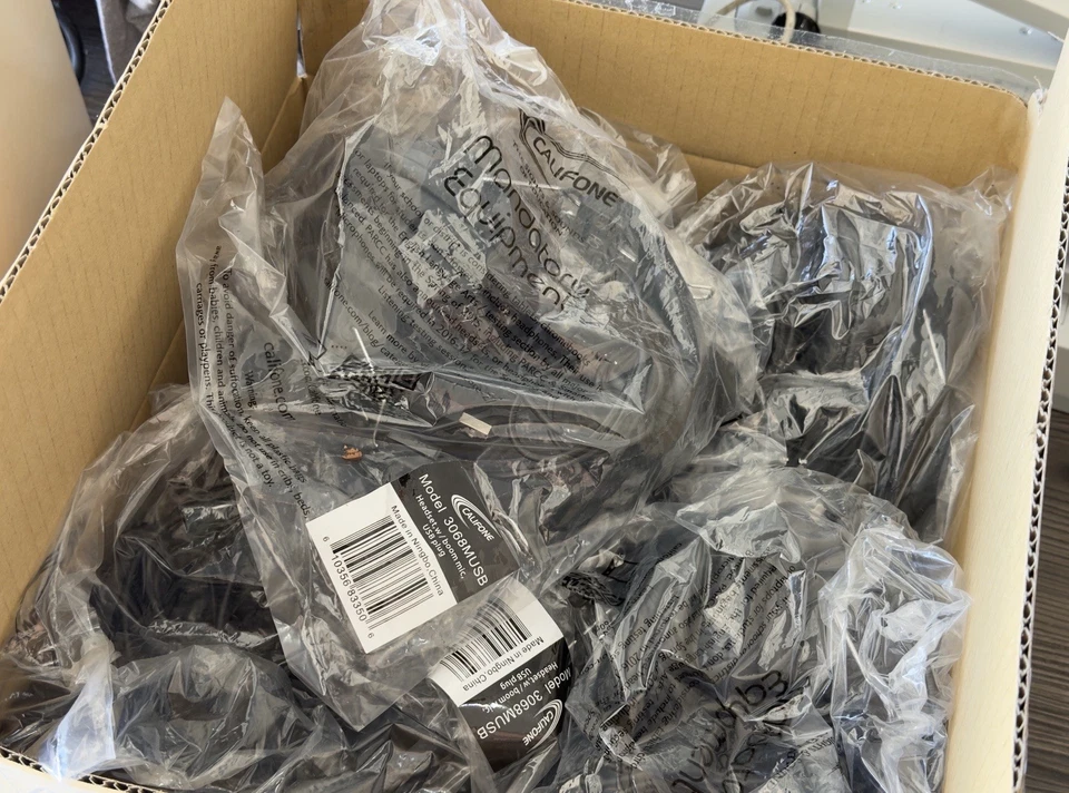 Califone 3068MUSB Stereo Headset w/ Microphone-Volume, USB Plug, Black (qty 9) - Image 3 of 3