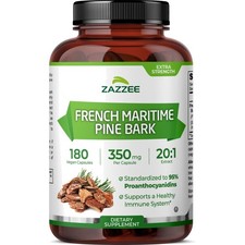 Extra Strength French Maritime Pine Bark Extract 350 mg, 180 Caps - 95 Proa...