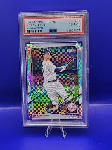 💎2021 Topps Chrome Aaron Judge X Fractor PSA 10 GEM MT Yankees POP 24💎