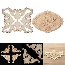 European wood Carved Corner Onlay Applique Door Decoration Unpainted