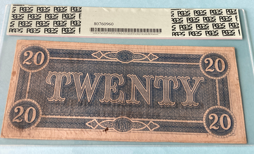 1864 $20 Confederate Sates Twenty CSA Banknote ~ Choice XF PCGS 40 ~ Currency - Picture 4 of 7