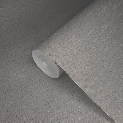Plain Contemporary gray faux silk fabric textured modern wallpaper loft design
