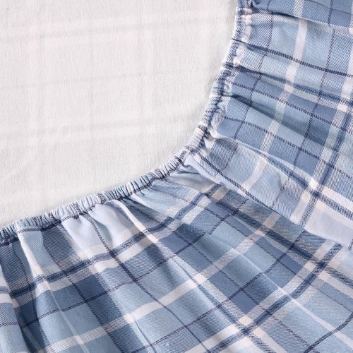 Brushed Cotton Flannel Twin Bedding Set - Perfect Holiday Gift, Mulholland Blue - Picture 11 of 15