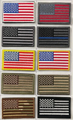 UNITED STATES of AMERICA US Flag Patch Hook and Loop Fastener 3'' x 2''