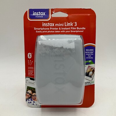 Fujifilm Instax mini Link 3 Smartphone Printer & Instant Film Bundle NEW