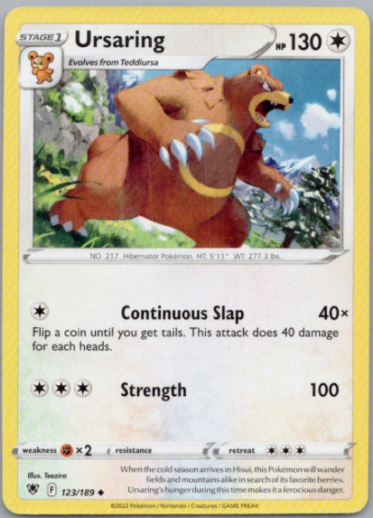 Pokemon - Ursaring - 123/189 - Astral Radiance - NM/M - NEW
