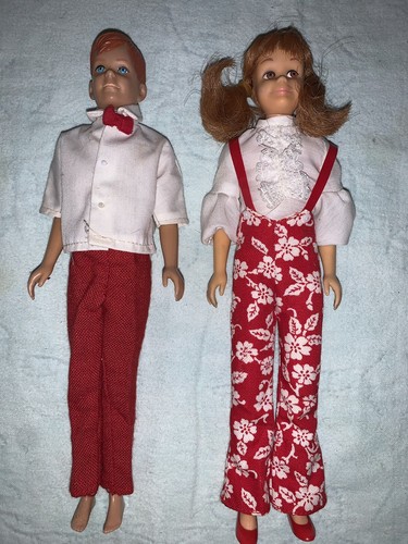 Vintage Skipper Friends Skooter und Ricky Puppen mit Outfits