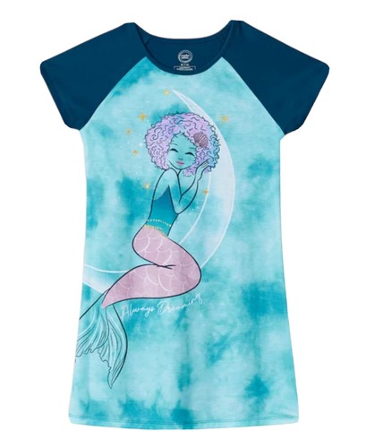 Wonder Nation Girls Nightgowns Teal 10/12 Tie Dye Short Sleeves 2 Pack Set - 第 8/12 張圖片