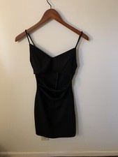 Windsor Dress Womens Size Small Black Open Front Sleeveless Bodycon Above Knee