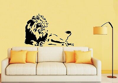 DECAL 3 x sizes RESTING LION WALL ART STICKER many colour choices