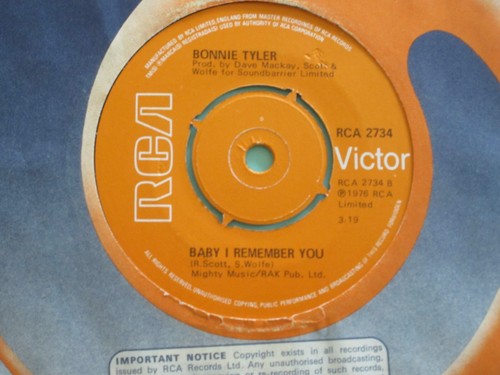 BONNIE TYLER- LOST IN FRANCE / BABY I REMEMBER YOU 7” VINYL SINGLE 1976 RCA 2734 - Picture 6 of 8