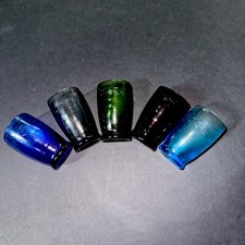 Vintage Etched Multi Color Shot Glasses Set Of 5 Mid Century