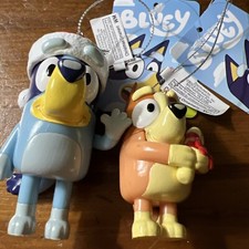 Kurt Adler Bluey and Bingo Christmas Ornaments, Set of 2