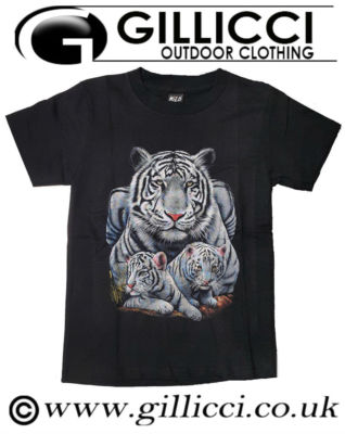 White Large Tiger Mens Women 3D Animal Printed Wild T-shirt Top