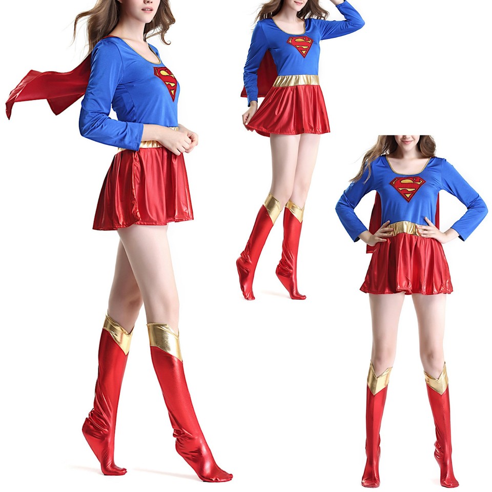 Súper Chica - Vestido Carnaval Mujer Supergirl Mujer Cosplay Traje SUGIR01 CL