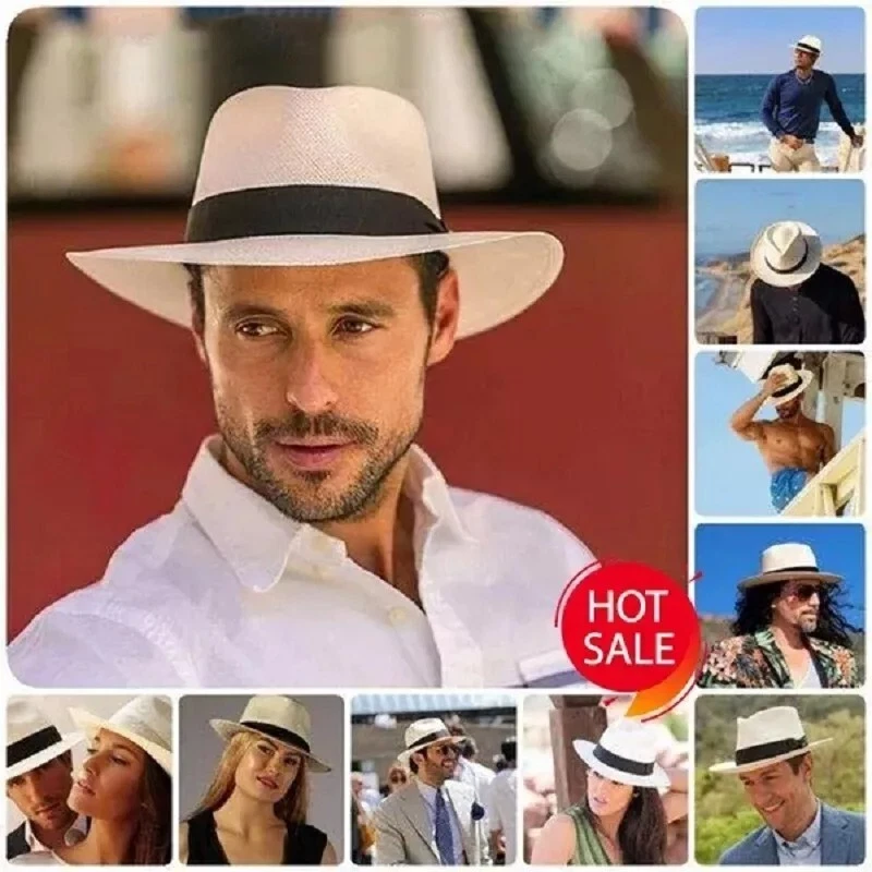 Adjustable Classic Panama Hat Handmade In Ecuador Sun Hat For Women Men  Beach