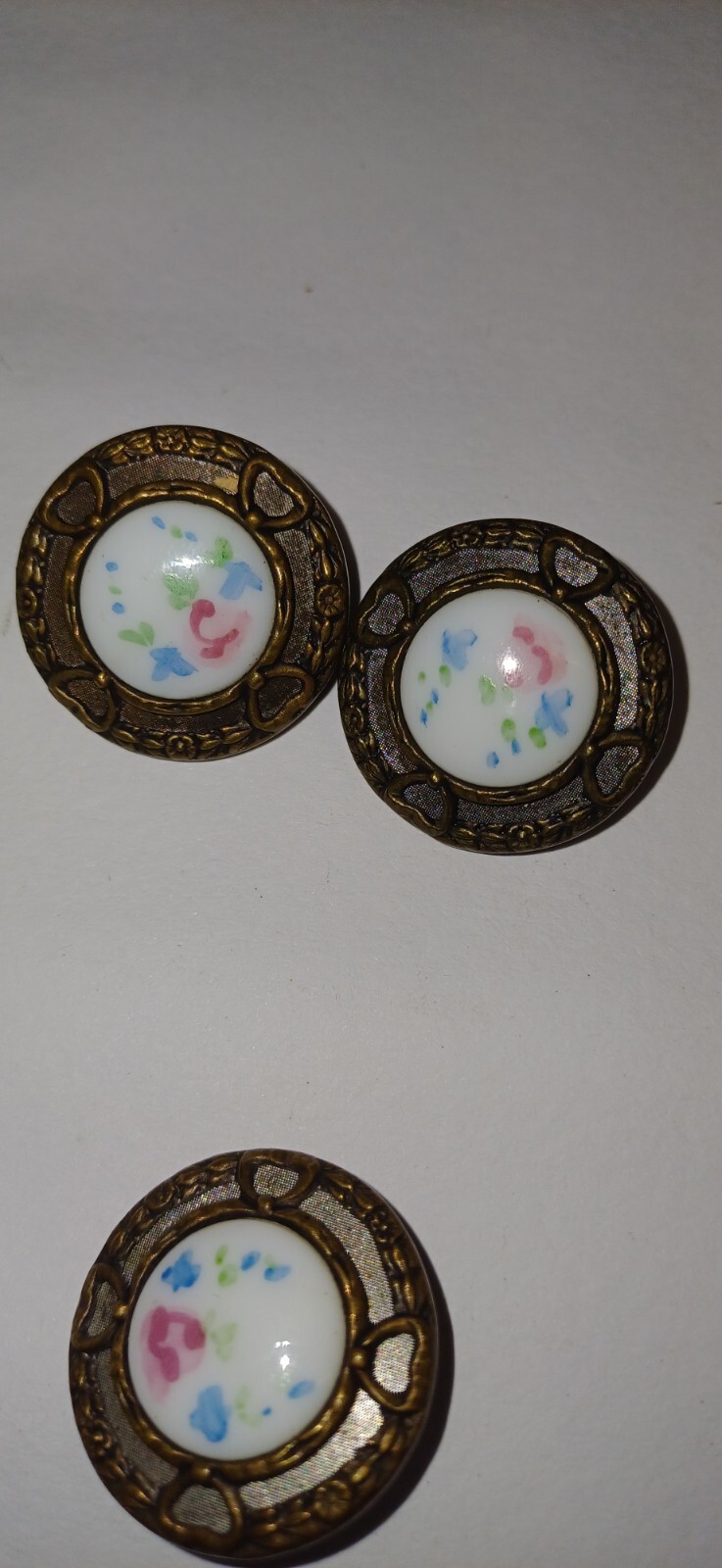 5 X Hand Painted Ceramic Antique Buttons eBay