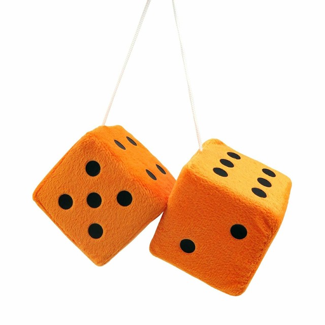 3" Orange Fuzzy Dice with Black Dots Pair eBay