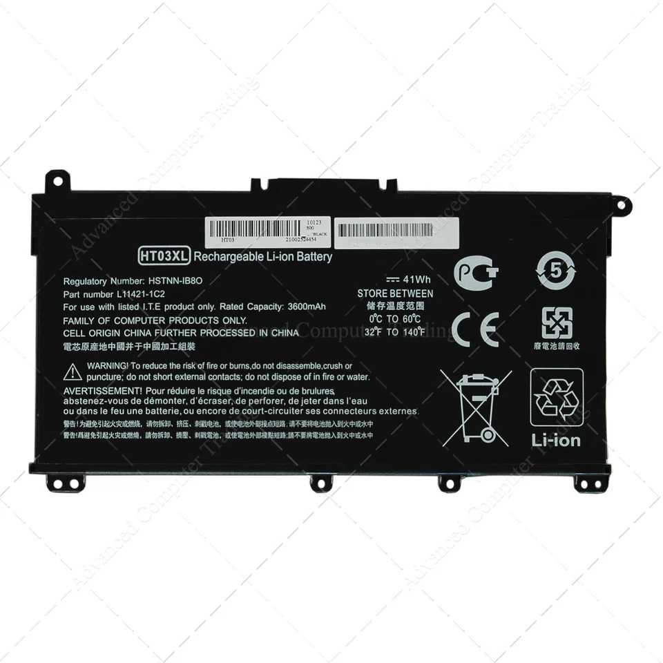 Batería HT03XL para HP Pavilion HP 340 348 G5 L11421-421 L11119-855 11.55V - Imagen 3 de 4