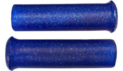 NEW EMGO STAR FIRE FLAKE GRIPS-RETRO/METAL - 1''  BLUE- MOTORCYCLE