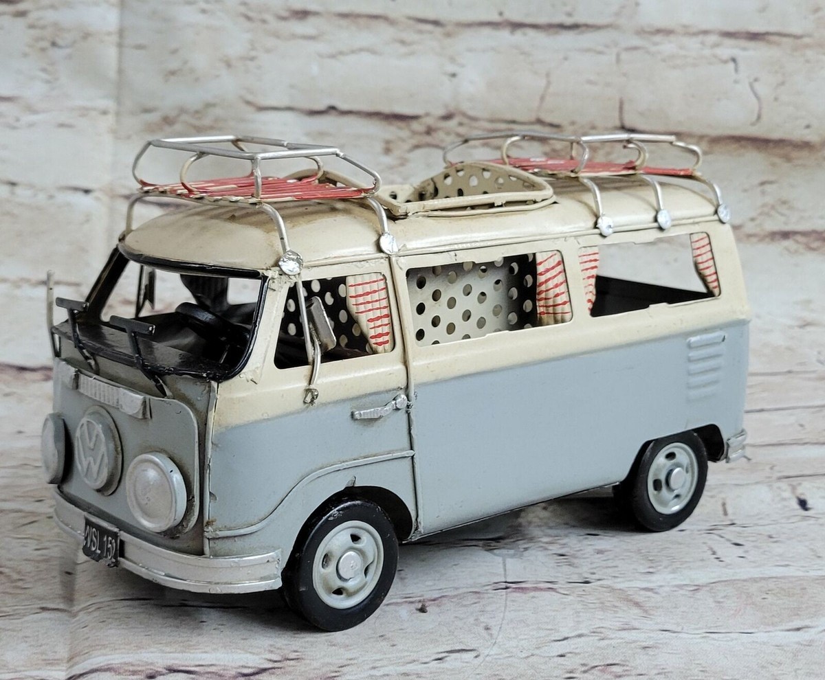 Volkswagen Mini Bus for Surfers with Surf Board Light Blue