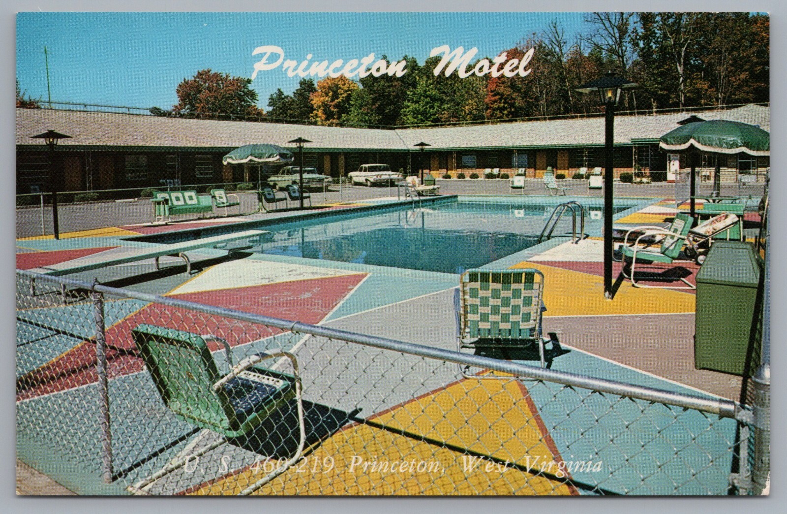 Princeton Motel West Virginia Swimming Pool View Postcard eBay