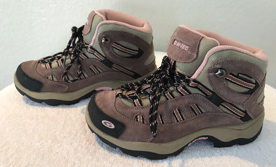 Botas de senderismo Hi-Tec Bandera de caña alta para mujer talla 8M Taupe/Rosa Foto 3 de 4