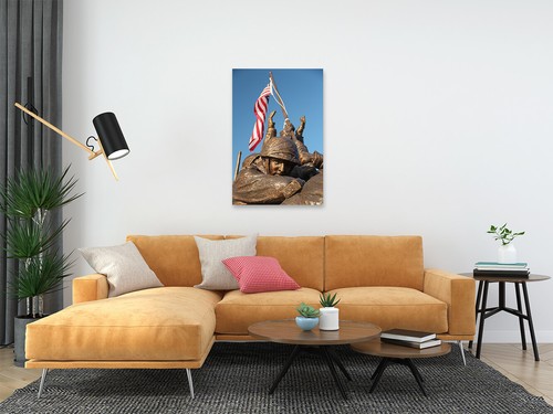 Soldier Statue American Flag Art Wall Decor - POSTER 20x30 - Picture 2 of 4