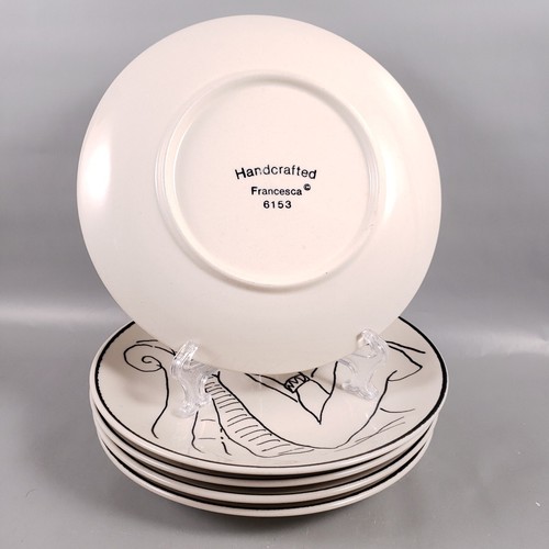 Vintage SANGO Handcrafted FRANCESCA French Lady Salad Luncheon PLATE SET 6153 - Picture 2 of 6