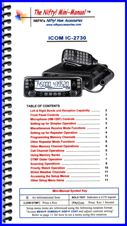 Icom IC-2730 Mini-Manual by Nifty Accessories | eBay