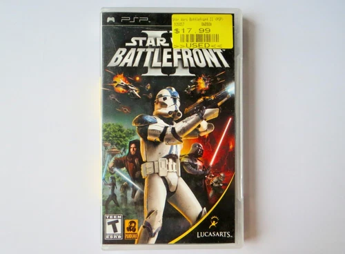 Star Wars Battlefront II 2 Sony Playstation PSP 2005 Black Label Complete Tested