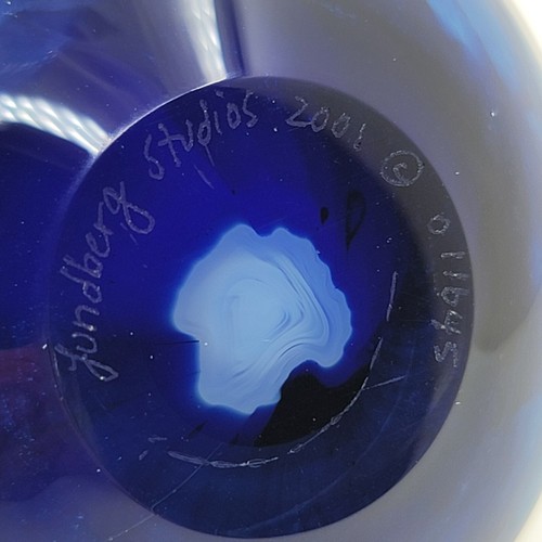 Vintage 2001 Lundberg Studios Kunst Glas Weltkugel 3" Briefbeschwerer/signiert/1 Pfund 8oz. - Bild 12 von 15