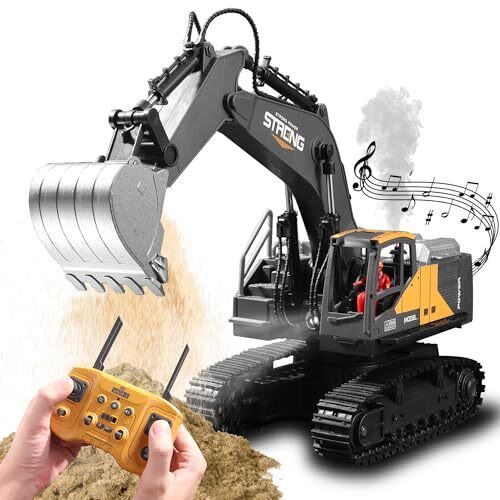 Remote Control Excavator Toys for Boys,16 Channel RC Digger Construction Toys - Picture 2 of 7