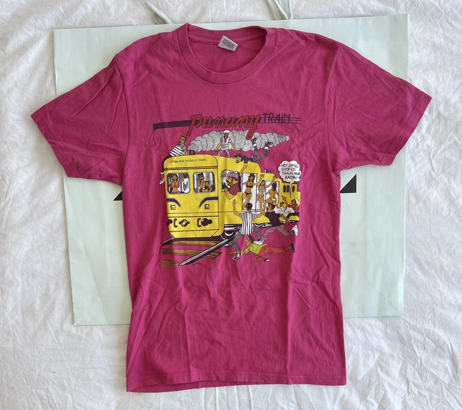 T shirt Supreme Punani Train rose taille M 100 % authentique