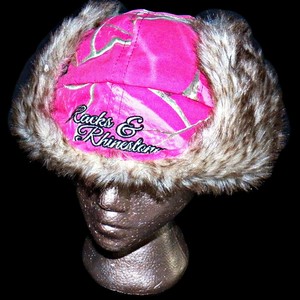 pink camo trapper hat