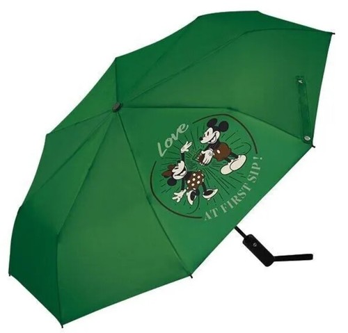 Starbucks Disney Asia Exclusive Mickey & Minnie Love At First Sip Umbrella Green - Picture 1 of 3