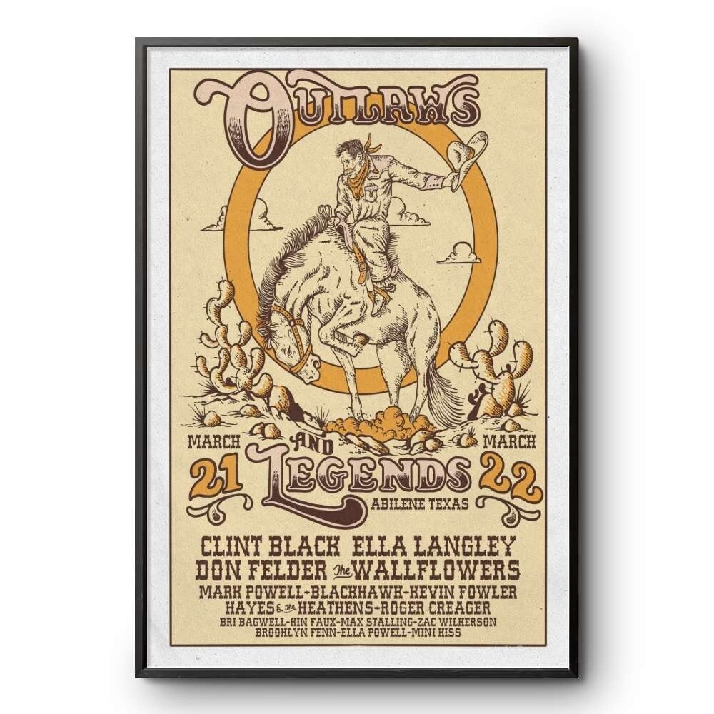 Outlaws And Legends Music Festival Abilene TX Mar 21-22 2025 Poster