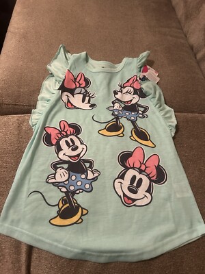 Disney Classic Minnie Mouse Toddler Girl's Mint Green Flutter Sleeve Nightgown