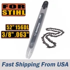 Holzfforma 52inch 3/8 .063 156DL Guide Bar Saw Chain For Stihl MS660 MS661 MS650