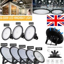LED High Bay Light 50/100/200/300/500W Low Bay UFO Warehouse Industrial Lights