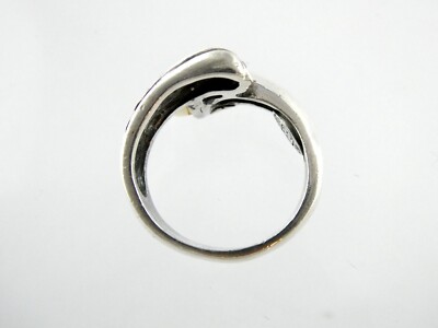 FB Designer 950 Silver and 18k Gold Pearl CZ Accent Ring