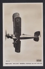 GREAT BRITAIN 1910's WESTLAND "WALLACE" MILITARY BIPLANE POSTCARD UNUSED