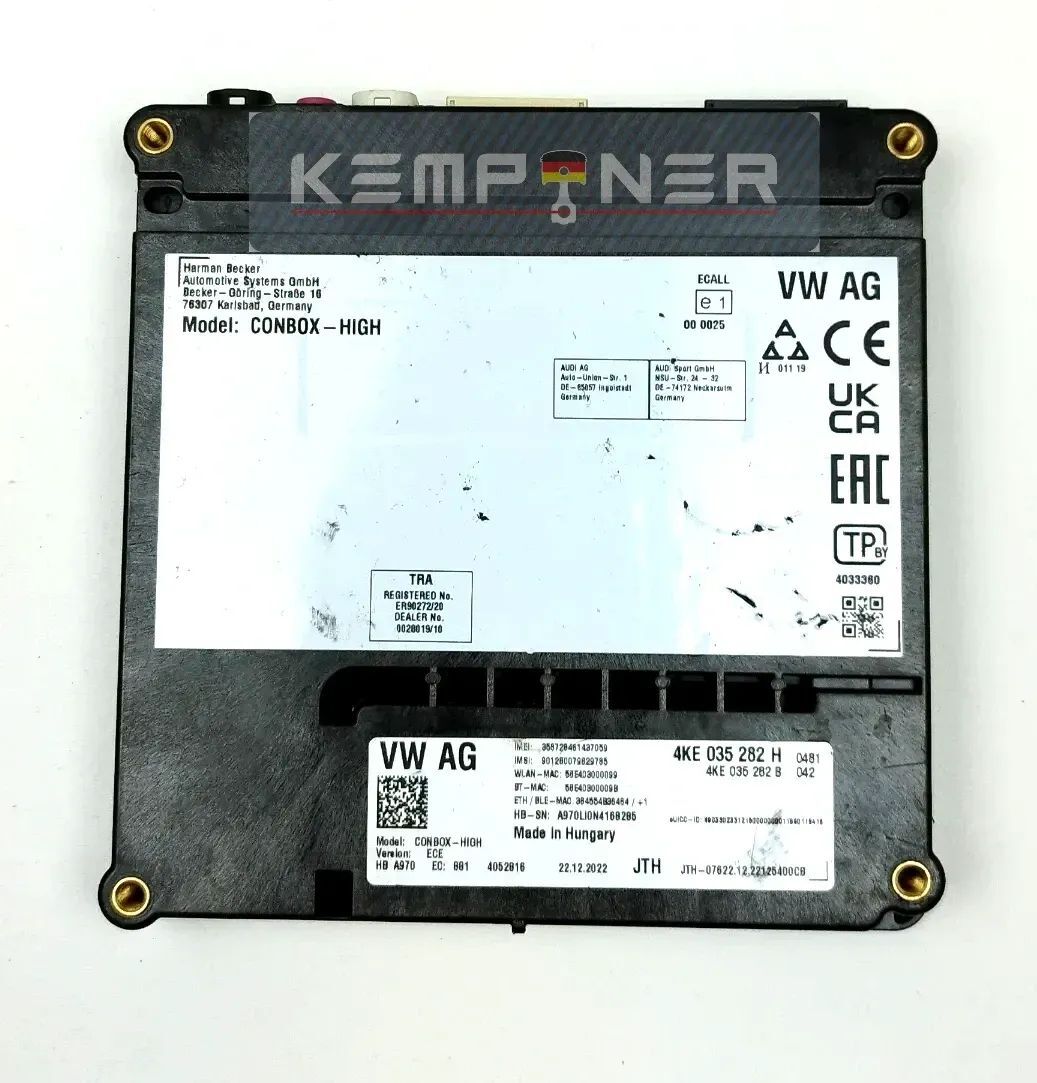 4KE035282H, Original VW, TELEMATIC ECU CONBOX HIGH,AUDI Q5 Q7 Q8 