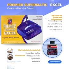 Premier Excel Cigarette Tobacco Rolling Machine King - Combo