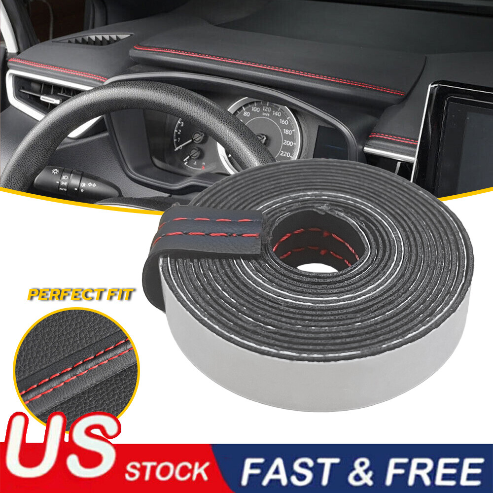 Red Car Mouldings Trim Decor Line Strip Accessories For Car Door Dashboard Strip