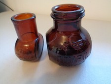 Vintage BOVRIL Glass Bottles x2 Largest 8oz Smallest 2oz Used