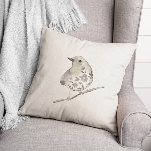 Creative Products Neutral Sage Bird II 18 x 18 Indoor / Outdoor Pillow - Bild 3 von 3