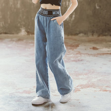Girls' Spring Jeans New Kid's Spring and Summmer Girls' Wide Leg Pants